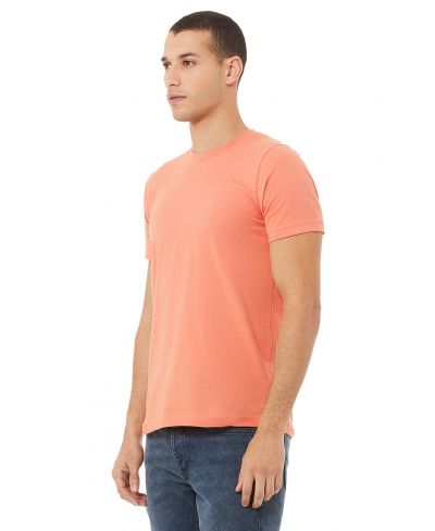 Bella Canvas 3001 Airlume Combed And Ring-Spun Cotton Fabric - Sunset, Crewneck, Short Sleeve, Unisex, 4.2 Oz (1 Piece)