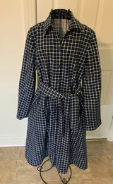 Flannel Fabric Super Snuggle Navy Windowpane Plaid 100% Cotton
