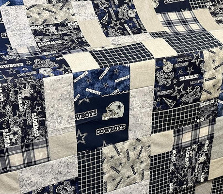 Flannel Fabric Super Snuggle Navy Windowpane Plaid 100% Cotton