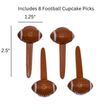 Oasis Supply Football Party Decoration Kit (Available for Pre-Order)- 32 Pieces, Includes 8 Helmets, 8 Football Rings, 8 Football Picks, 1 oz Football Quins and Two 2oz Bags of Team Color Sprinkles