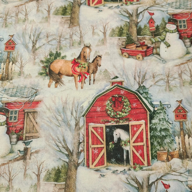 Quilting Cotton Susan Winget Christmas Horses