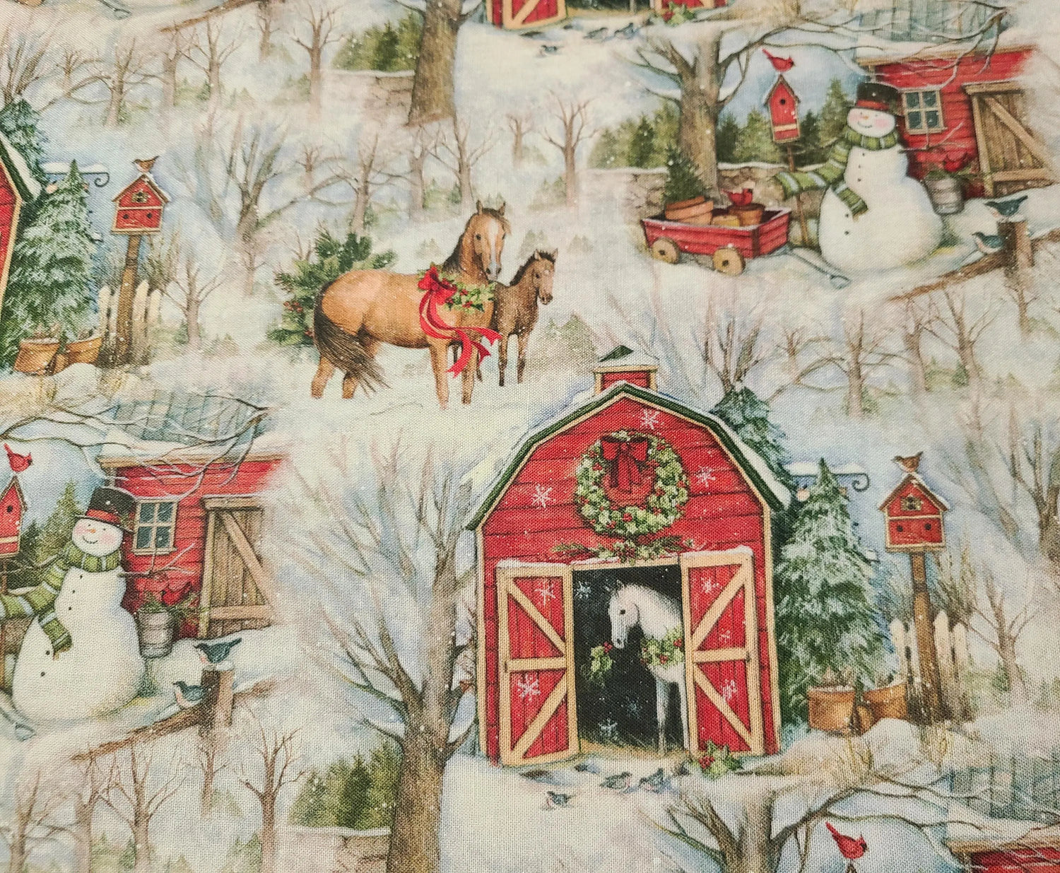 Quilting Cotton Susan Winget Christmas Horses