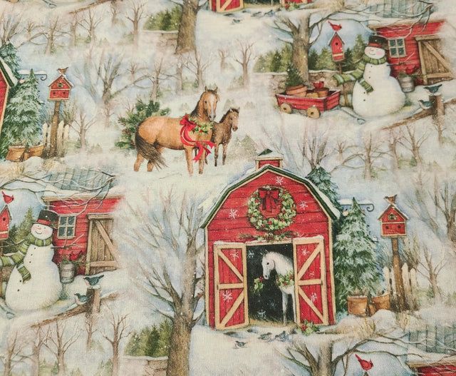 Quilting Cotton Susan Winget Christmas Horses