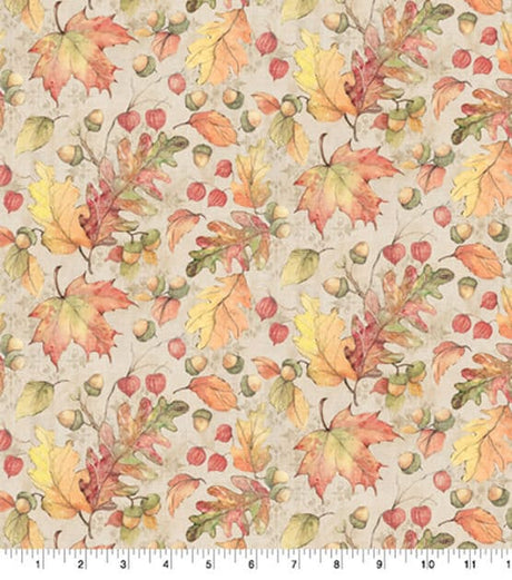 Quilting Cotton Fall Acorns by Susan Winget