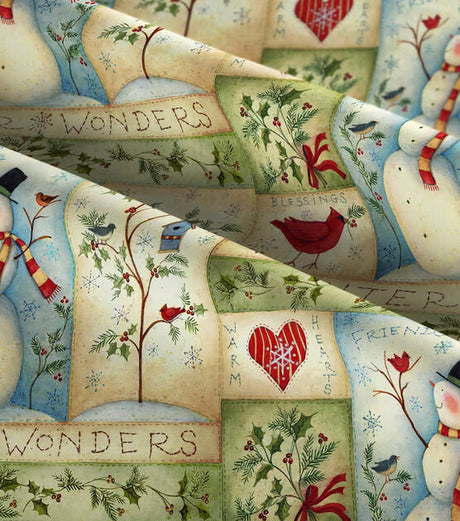 Quilting Cotton Susan Winget Friends Forever & Snowmen Christmas Fabric 100% Cotton