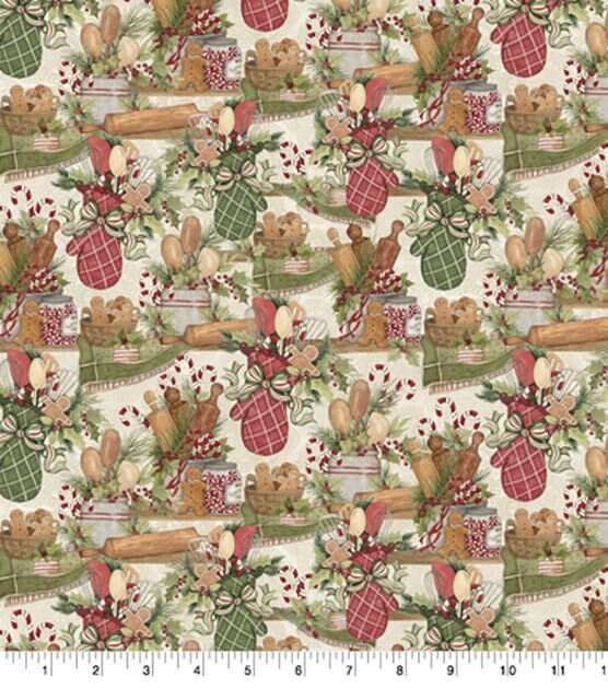 Quilting Cotton Susan Winget Gingerbread Kitchen Christmas