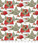 Quilting Cotton Riding Dogs Christmas Susan Winget