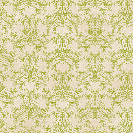 Cotton Quilting Fabric Swarm Lime/Ivory Ground Works 44/45"