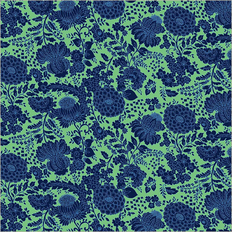Cotton Print Sweet Talk Kim Sea Green Fabric