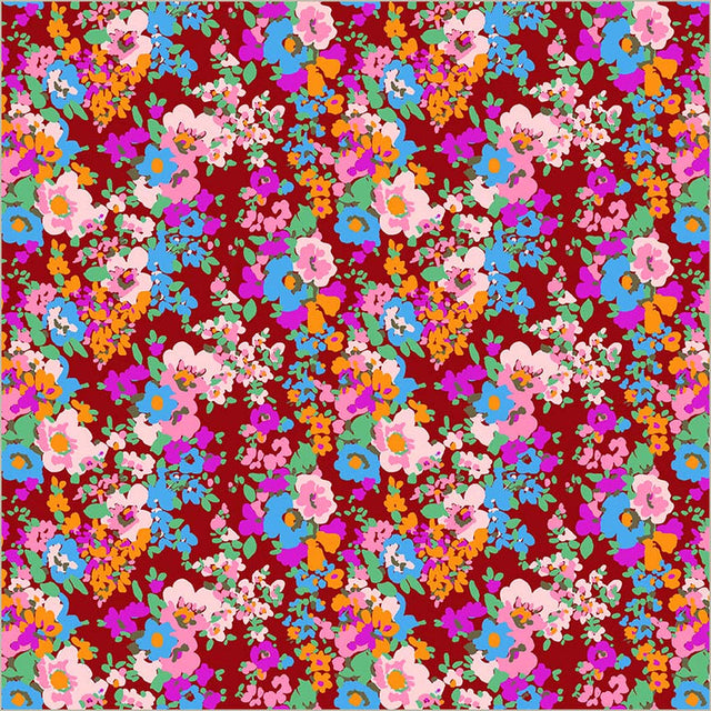 Cotton Fabric Sweet Talk Leann Crimson 44/45"