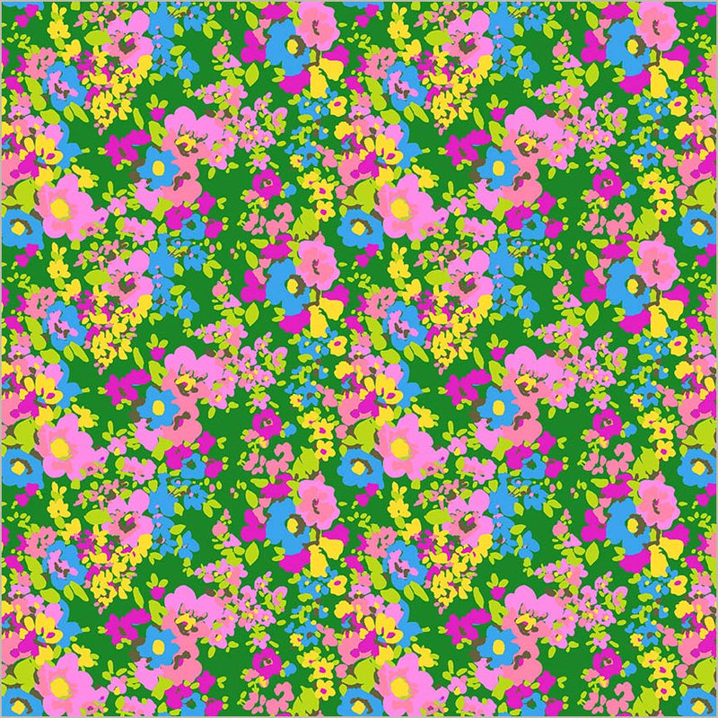 Cotton Print Fabric Sweet Talk Leann Grass 44/45"
