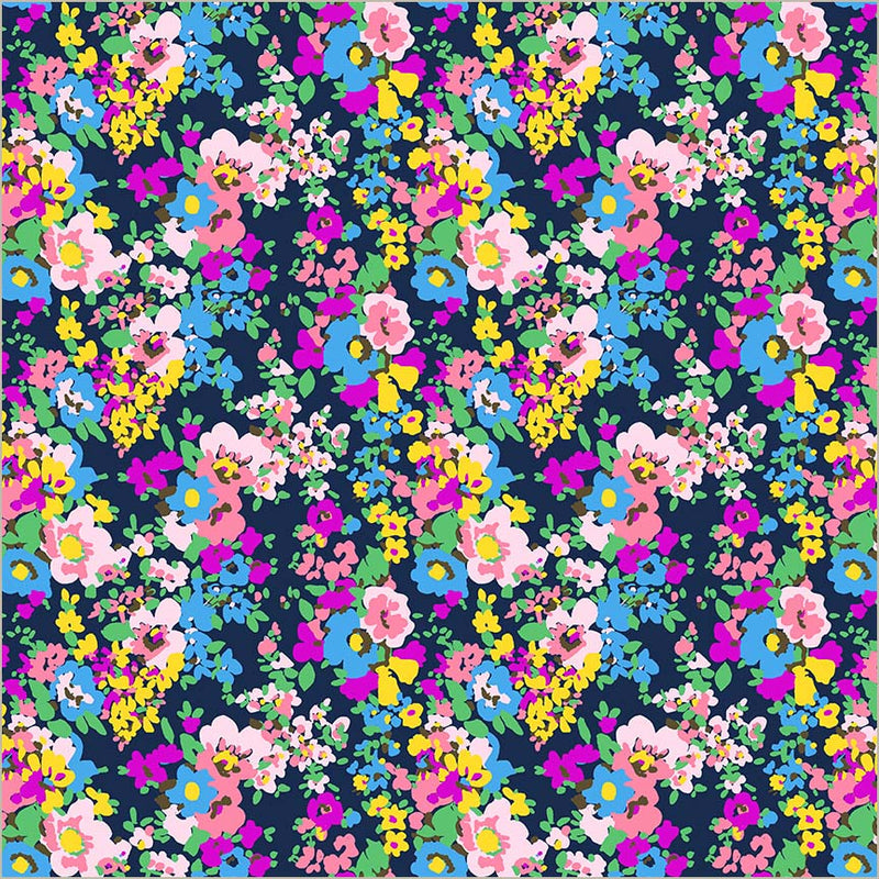 Cotton Fabric Sweet Talk Leann Midnight 44/45"