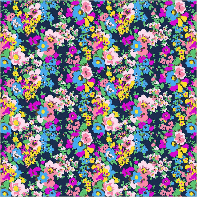 Cotton Fabric Sweet Talk Leann Midnight 44/45"