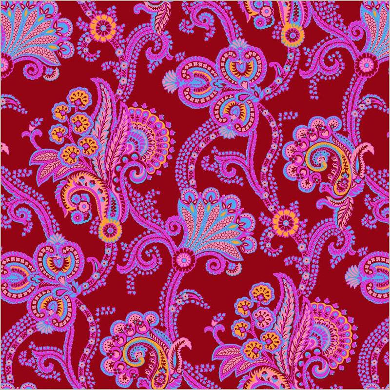 Cotton Print Sweet Talk Natalie Crimson 44/45" Fabric