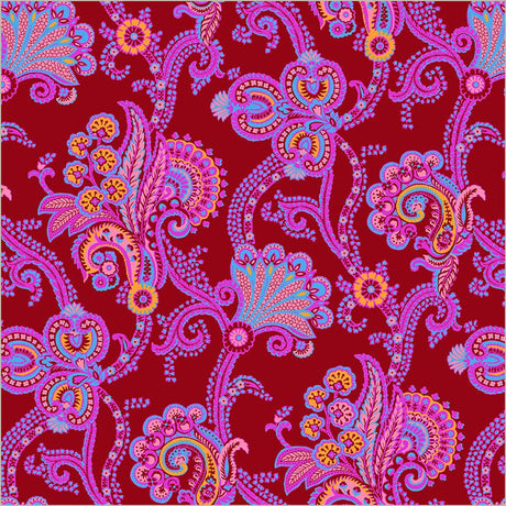 Cotton Print Sweet Talk Natalie Crimson 44/45" Fabric