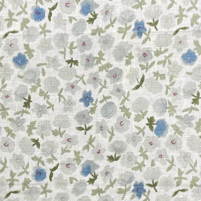 Linen Cotton Blend Sweet Peas Print Fabric