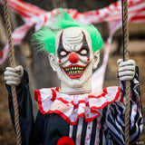Swinging Chuckles the Clown Animated Prop Halloween Decoration
