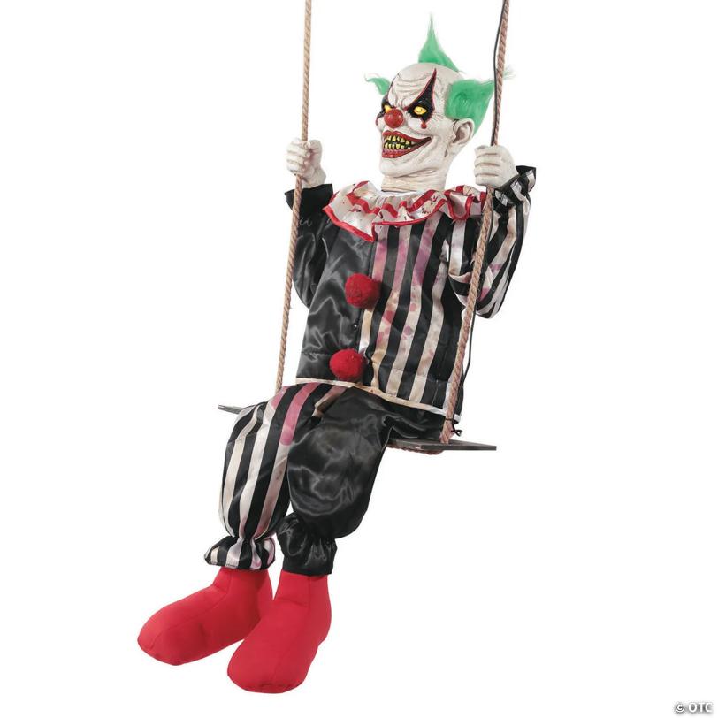 Swinging Chuckles the Clown Animated Prop Halloween Decoration