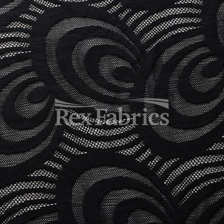 Swirl Lace Nylon Spandex Fabric - 4-Way Stretch, Swirl Pattern, 58/60" Width, 175 GSM, 6 Colorways (1 Yard)