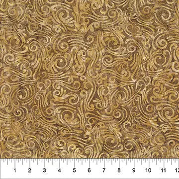 Cotton Wideback Fabric Swirls II Brown 108"