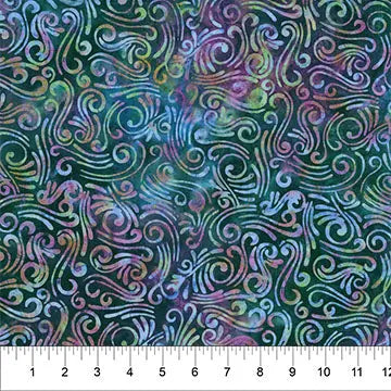 Cotton Wideback Fabric Swirls II Multi Blue 108"