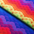 Synthetic Skin Nylon Spandex Fabric - Multi, Rainbow Circle Pattern, Foil Option, 58/60" Width (1 Yard)