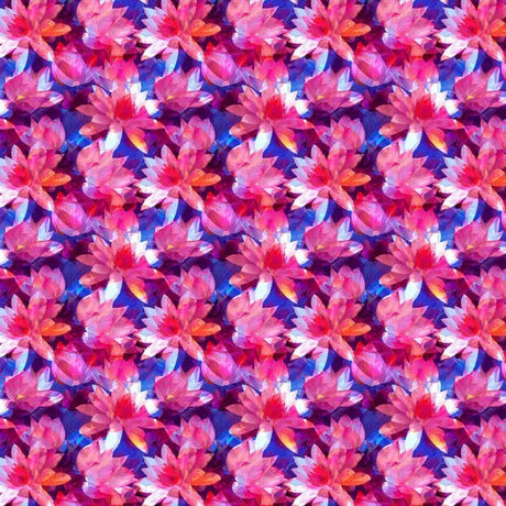 Cotton Wideback Fabric Pink Translucence Flowers 108"