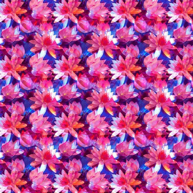 Cotton Wideback Fabric Pink Translucence Flowers 108"