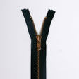 #5 Brass Separating Shirt Zipper Brass Fabric - Black, Tan, 14", 16"