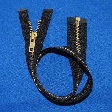 #5 Brass Separating Jacket Zippers - Brass Teeth, Beige, 20"-36" Lengths