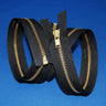 Brass Separating Jacket Zipper Fabric - Black, Brown, Gray, Navy, Olive, Tan, White, Wine, 30"