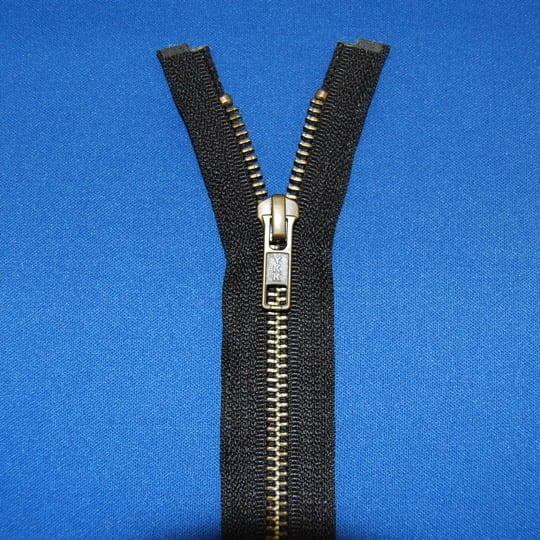 #5 Antique Brass Separating Zippers - Antique Brass Teeth, Beige/Black/Gray/Navy/White, 24"/30" Length