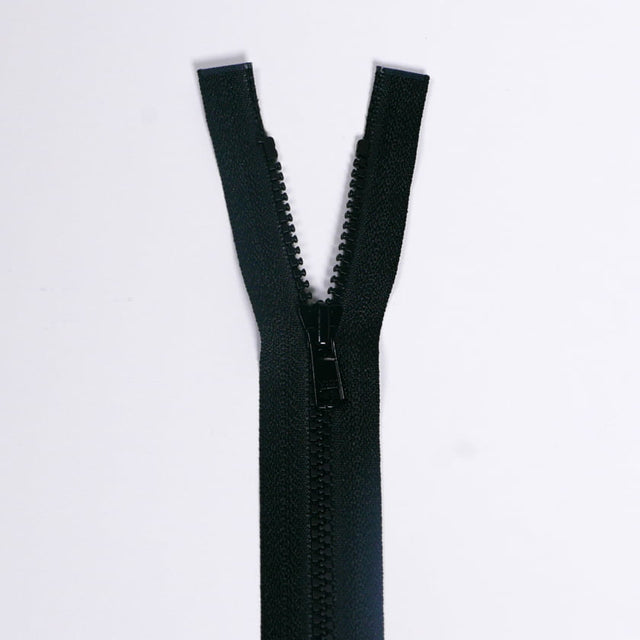 Vislon Separating Shirt Zipper - #3 Teeth, Black/Tan, 14"/16"/18" Length