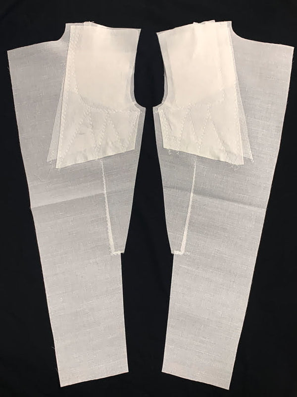 Single Breasted White Hymo Fabric - White, Chest Fronts
