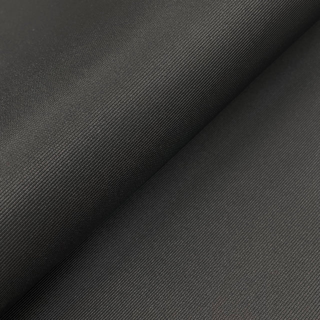 Grosgrain Tuxedo Lapel Facing Polyester Fabric - Grosgrain, Black, 60" Width