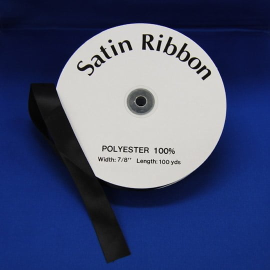 Satin Tuxedo Braid Polyester Fabric - 5/8" | 7/8" Width, Black