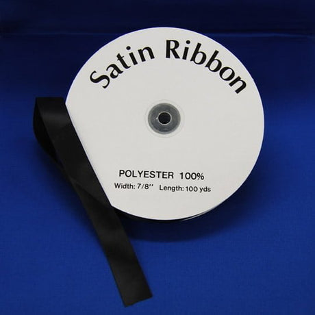 Satin Tuxedo Braid Polyester Fabric - 5/8" | 7/8" Width, Black