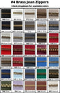 #4 Brass Jean Zippers - Brass Teeth, 9"