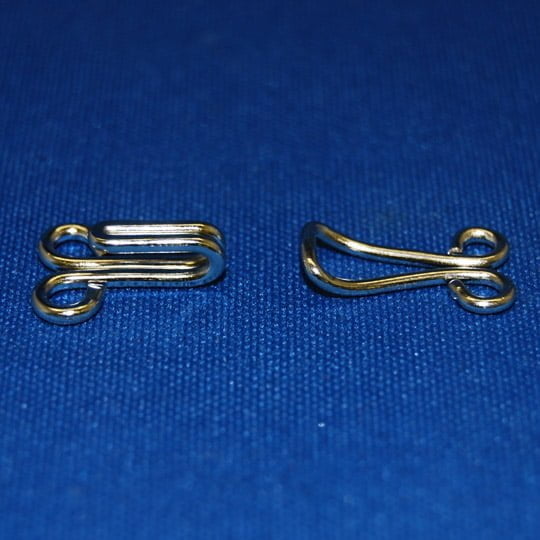 Jumbo Hooks And Eyes #11 Nickel Fabric - Nickel, 5/8" Length, 1/2" Width (1 Gross)