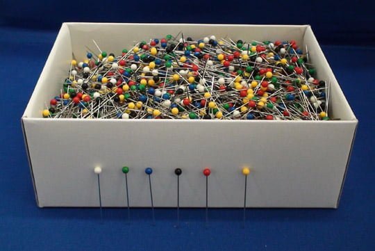 Stainless Steel Color Ball Pins - Assorted Colors, 1 1/2" And 1 5/8" Length