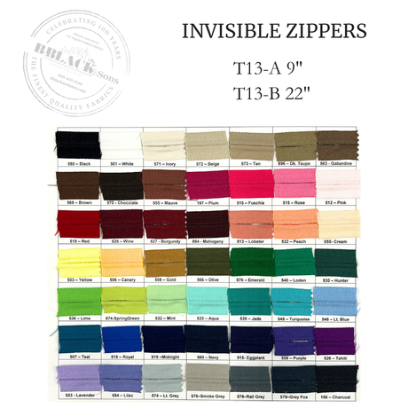 Invisible Zippers Fabric - Cream, 9" And 22"