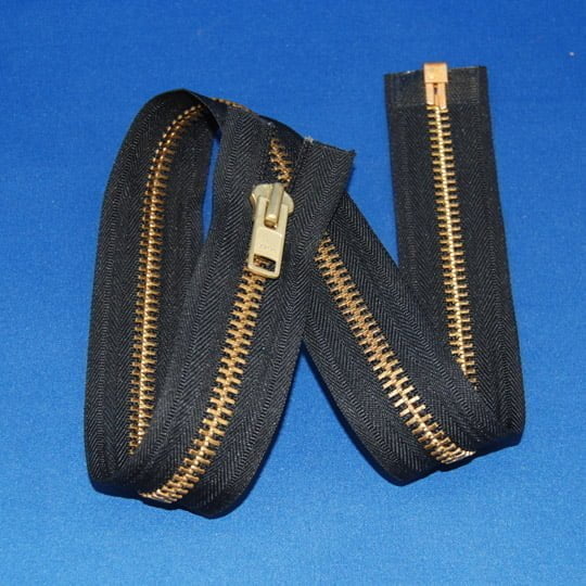 #10 Brass Separating Zippers - Black, Brass Teeth, 24" | 27" | 36"