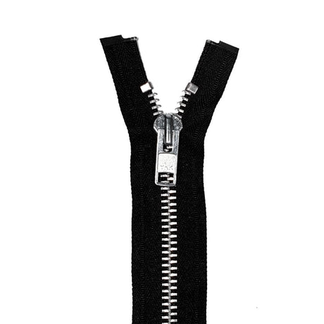 YKK Aluminum Separating Jacket Zipper Fabric - Black, Navy, #10 Teeth, 24", 28", 36"