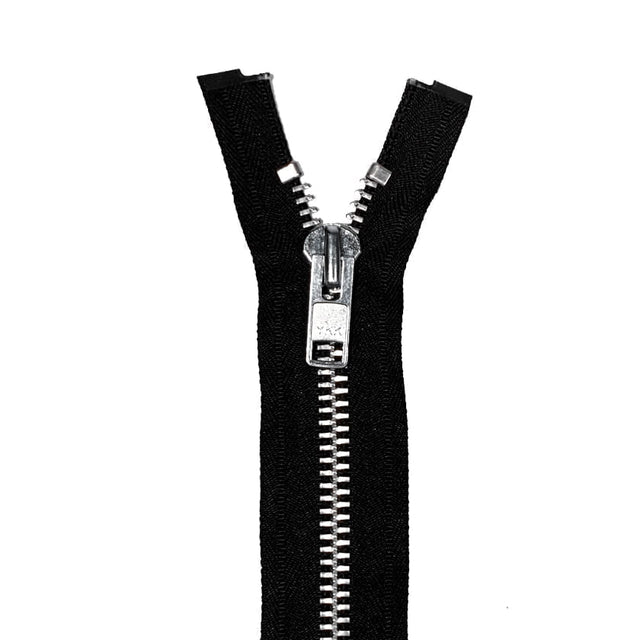 YKK Aluminum Separating Jacket Zipper Fabric - Black, Navy, #10 Teeth, 24", 28", 36"