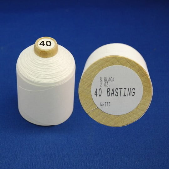Glazed White Cotton Basting Thread - White, Thread
