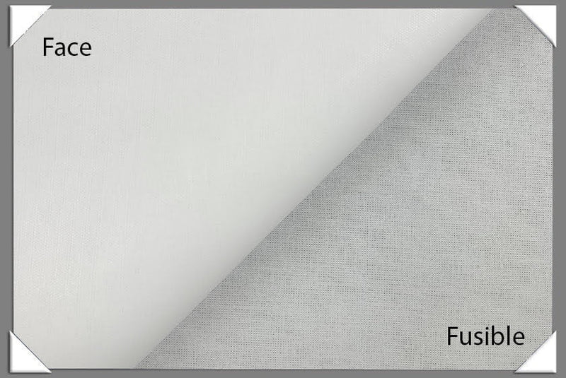 Medium Weight Collar Interfacing Fusible Cotton Fabric - White, 48" Width (1 Yard)