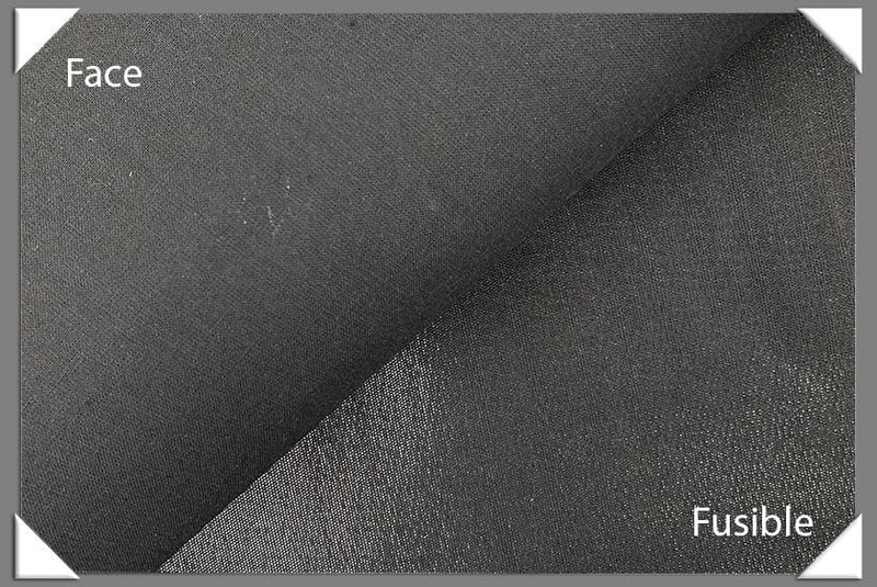 Medium Weight Collar Interfacing Fabric - Fusible, Black, 45" Width