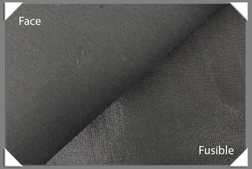 Medium Weight Collar Interfacing Fabric - Fusible, Black, 45" Width