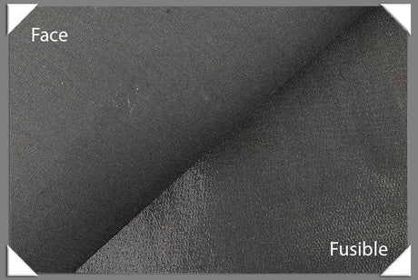 Medium Weight Collar Interfacing Fabric - Fusible, Black, 45" Width