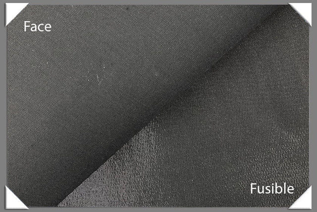 Medium Weight Collar Interfacing Fabric - Fusible, Black, 45" Width